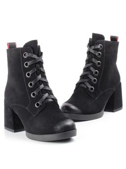 04-R180-1 BLACK Ботинки зимние женские (натуральная замша, натуральный мех) - Фабричный китай фото 15