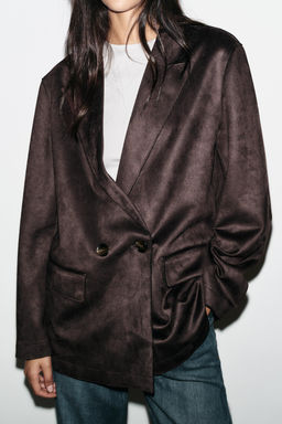 FAUX SUEDE BLAZER - Zara фото 4