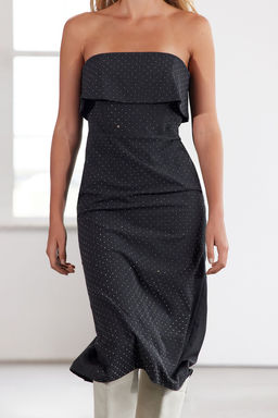 Limited Edition Antrasit Tas Bask?l? S?k Midi Abiye Gece Mezuniyet Elbisesi TPRAW25EL00014 - Trendyolmilla фото 4