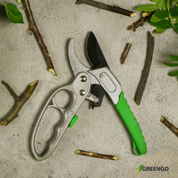 Секатор контактный, 7 (18 см), с храповым механизмом, пластиковые ручки, Greengo фото 9