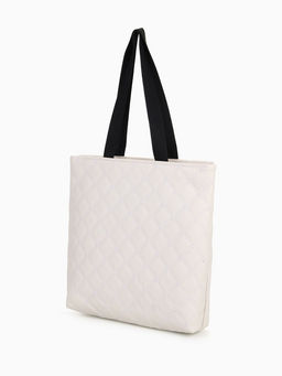 Сумка - шоппер женская на молнии, 32×10×31 см, молочная