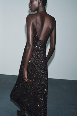 ZW COLLECTION LIMITED EDITION LONG SEQUINNED DRESS - Zara фото 4