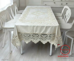 Скатерть на стол с кружевом