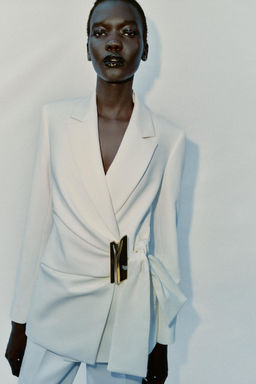 BLAZER CRUZADA HEBILLA / Blanco roto - Zara фото 2