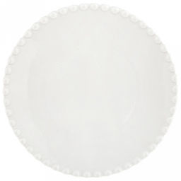 Тарелка десертная фарфоровая "Жемчуг" д188мм h15мм, фигурный кант, белый (Китай)