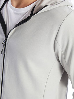Kap??onlu Uzun Kollu Erkek Fermuarl? Sweatshirt