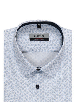 Сорочка мужская короткий рукав GREG 123/207/0483/ZN/1p STRETCH  фото 3