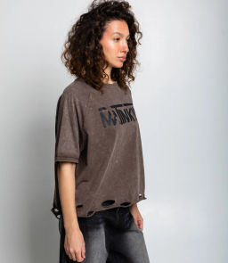 Футболка #КТ01537, коричневый - Dommod фото 2