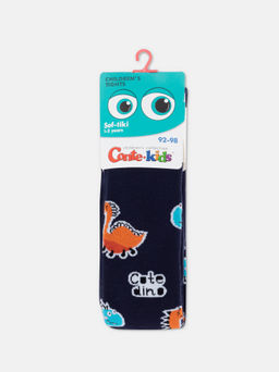Цена за 2 шт. Колготки детские Conte-kids Колготки SOF-TIKI (махровые внутри) с рисунками темно-синий - Conte elegant фото 4