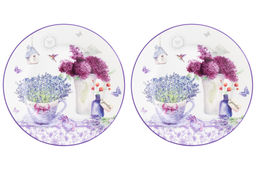 Набор тарелок для десертов 2 пр. 19*19*2 см "Лаванда" NEW BONE CHINA