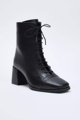 Kahverengi Suet Bagc?kl? Kare Burun Kad?n Blok Topuklu Yar?m Bot TAKAW26BO00074 - Trendyolmilla фото 7