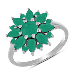 Кольцо, изумруд берилл, Роза