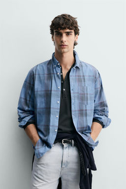 CAMISA REGULAR FIT CUADROS / Azul - Zara фото 2
