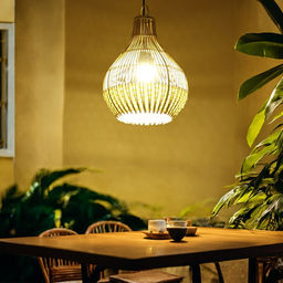 Светильник потолочный из ротанга «Гармония», 1×120 Вт, Е27, 25×25×33 см