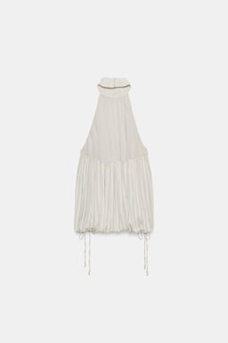 TOP HALTER PLISADO ZW COLLECTION / Perla / Beige - Zara фото 8