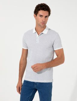 Белая футболка с воротником-поло