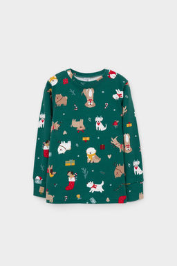 К 1552/тем.зеленый,собачки новый год пижама дет - Crockid фото 3