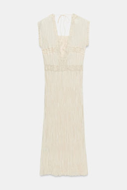 VESTIDO PLISADO ENCAJE ZW COLLECTION / Crudo - Zara фото 6