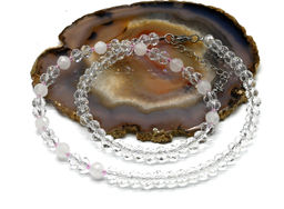 Бусы с розовым кварцем из циркона рондель гр.6*5мм, 46см