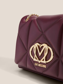 Женская сумка на плечо LOVE MOSCHINO EMBOSSED Q Артикул 4561035, фиолетово-бордовый  фото 3