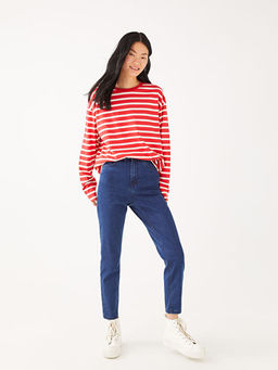 Kad?n Mom Fit D?z Jean Pantolon