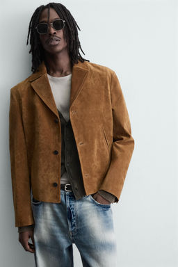 LEATHER SPLIT SUEDE JACKET - Zara фото 6