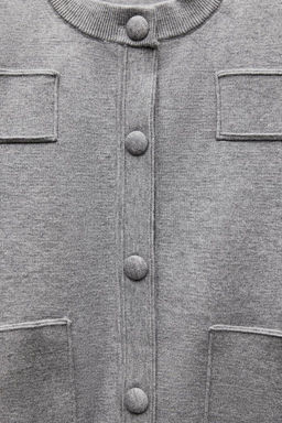 PLAIN KNIT BOMBER JACKET WITH SHOULDER PADS - Zara фото 2