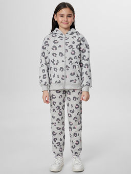 Брюки для девочек серые с леопардовым принтом - Mark formelle фото 4