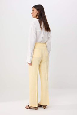 Lacivert Utu Izli Duz Paca %100 Keten Pantolon TWOSS26PL00142 - Trendyolmilla фото 6