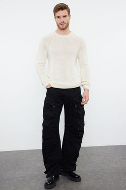 TRENDYOL MAN Kiremit Slim Fit Dar Kesim Bisiklet Yaka Reglan Kol Basic Triko Kazak TMNAW25KZ00000