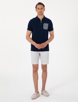 Lacivert Slim Fit Polo Yaka Ti__rt