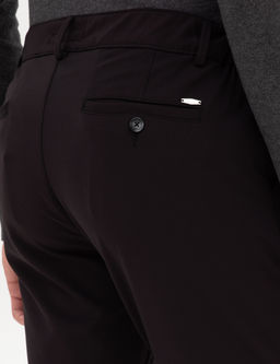 Siyah Slim Fit Beli Lastikli Kordonlu Jogger Kanvas Pantolon