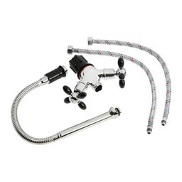 Смеситель для кухни ZEIN ZC2029, гибкий излив, кран-букса латунь 1/2", черный/хром