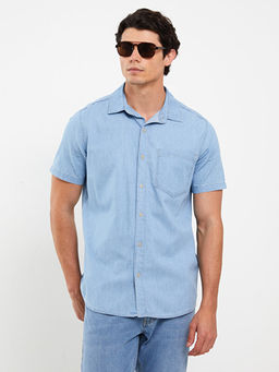 Regular Fit K?sa Kollu Erkek Jean G?mlek