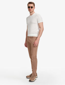Vizon Slim Fit Keten Kar___ml_ Kanvas Pantolon