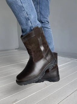 Мини-монголки мужские темно-коричневые, литая подошва, - Мирунт фото 17