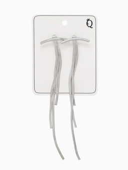 Серьги висячие Дуга водопад, цвет серебро, 11 см