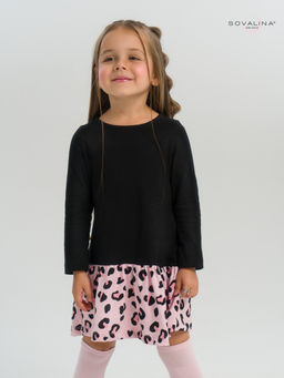 Платье Алиса дл/р черный-нежный леопард - Sovalina фото 29