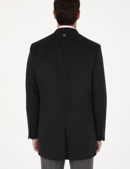 Siyah Ex Slim Fit Y_n Kar___ml_ Palto