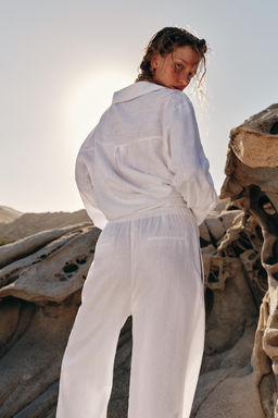Брюки Zara Recto из льна белые