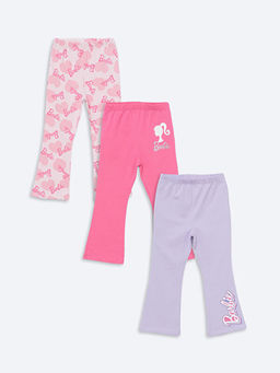 Beli Lastikli Bask?l? K?z Bebek Tayt Pantolon 3l?