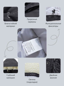 Парка зимняя женская с капюшоном черного цвета 9538-1Ch - Valianly фото 23