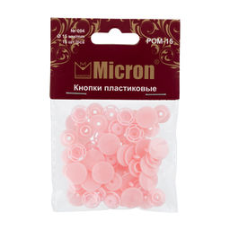 Кнопка Micron POM-15 Кнопки пластиковые пластик d 15 мм 15 шт. № 004 розовый