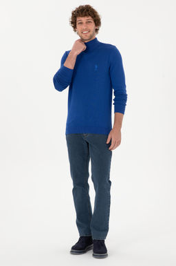 Erkek Slim Fit Yar_m Bal_k__ Yaka Saks Kazak - U.s. polo assn фото 4