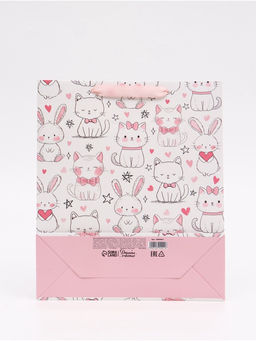 Цена за 2 шт. Пакет подарочный «Поздравляю», M 25,5 × 30 × 9 см