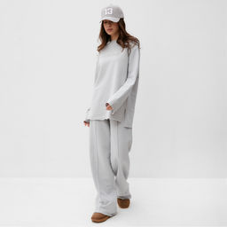 Брюки женские MIST Cozy style, серые, размер 56