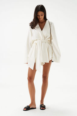 Кардиган Annete А2208 свободного кроя из хлопка белый  фото 3