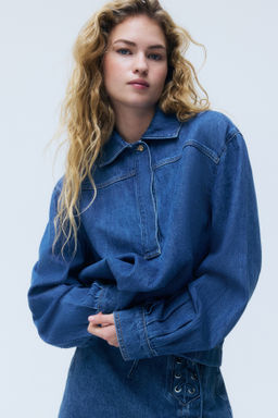 Camisa popover en denim - H&m фото 3