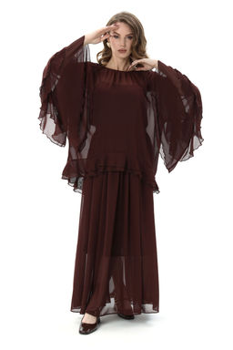 Блуза NIKVA н1000-3 шоколад  фото 4