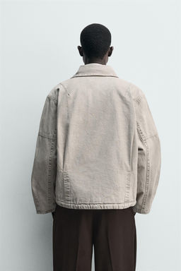 CAZADORA BOXY FIT LAVADA / Gris / Tostado - Zara фото 3